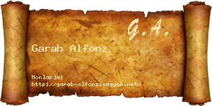 Garab Alfonz névjegykártya